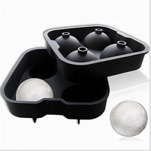 Load image into Gallery viewer, MAD MEN Black jumbo 4 ball silicone ice tray
