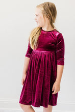 Load image into Gallery viewer, MILA &amp; ROSE VELVET TWIRL DRESS
