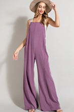 Load image into Gallery viewer, EE:SOME OPEN BACK KNIT OVERALL PURPLE
