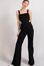 Load image into Gallery viewer, EE:SOME OPEN BACK POINT FLARED JUMPSUIT BLACK
