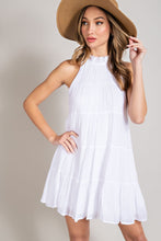 Load image into Gallery viewer, EE:SOME OFF WHITE TIERED SLEEVELESS MINI DRESS

