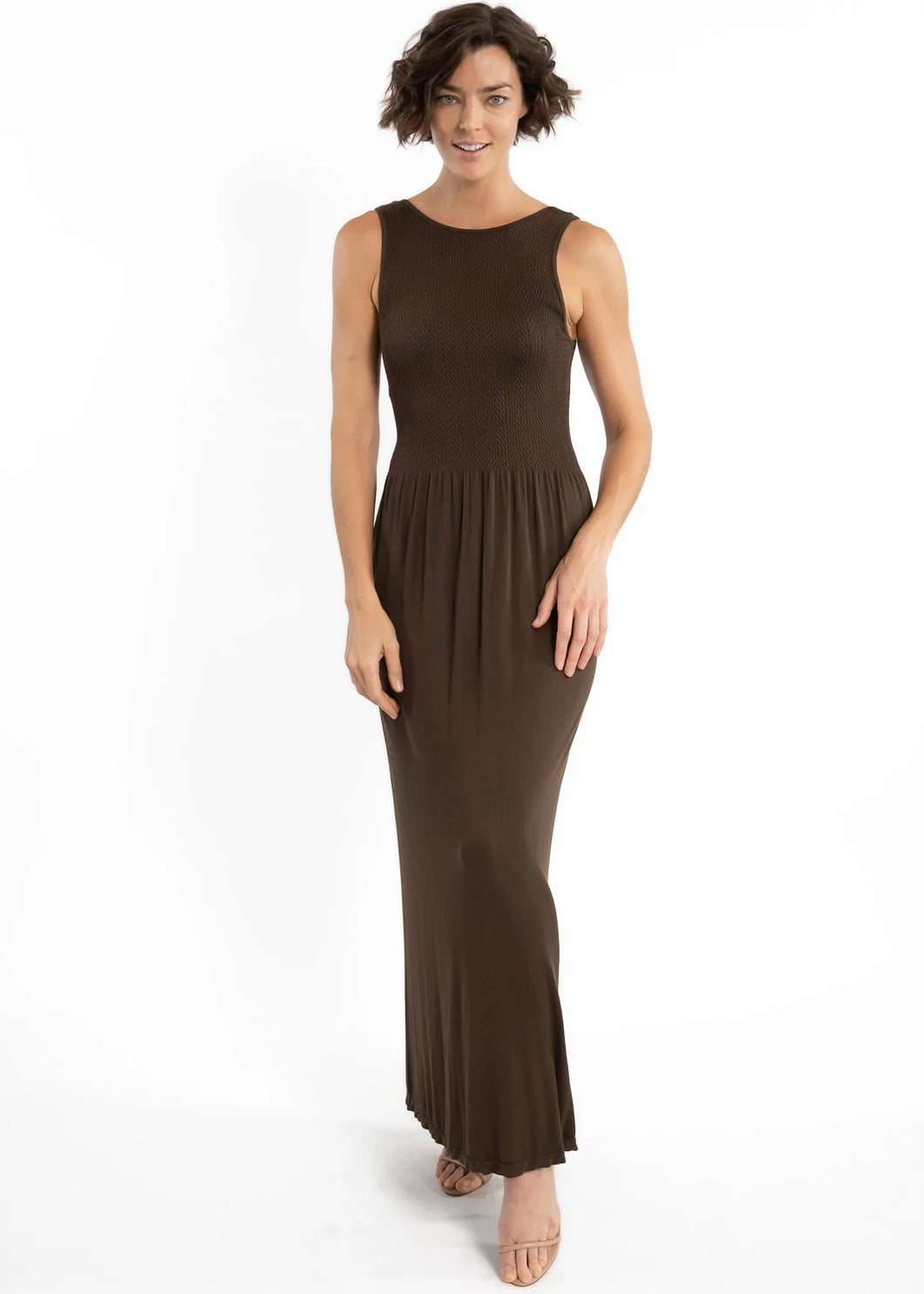 ELIETIAN SOLID WIDE STRAP MAXI DRESS WITH SCOOP COLLAR ONE SIZE