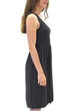 Load image into Gallery viewer, ELIETIAN SOLID SLEEVELESS WIDE STRAP DRESS WITH SCOOP COLLAR ONE SIZE CHARCOAL
