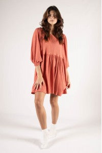 BEFORE YOU COLLECTION COTTON DRESS WITH KEYHOLE