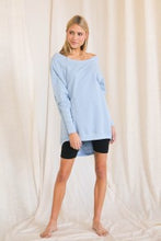 Load image into Gallery viewer, BEFORE YOU COLLECTION OVERSIZED FRENCH TERRY SWEATER TOP POWDER BLUE
