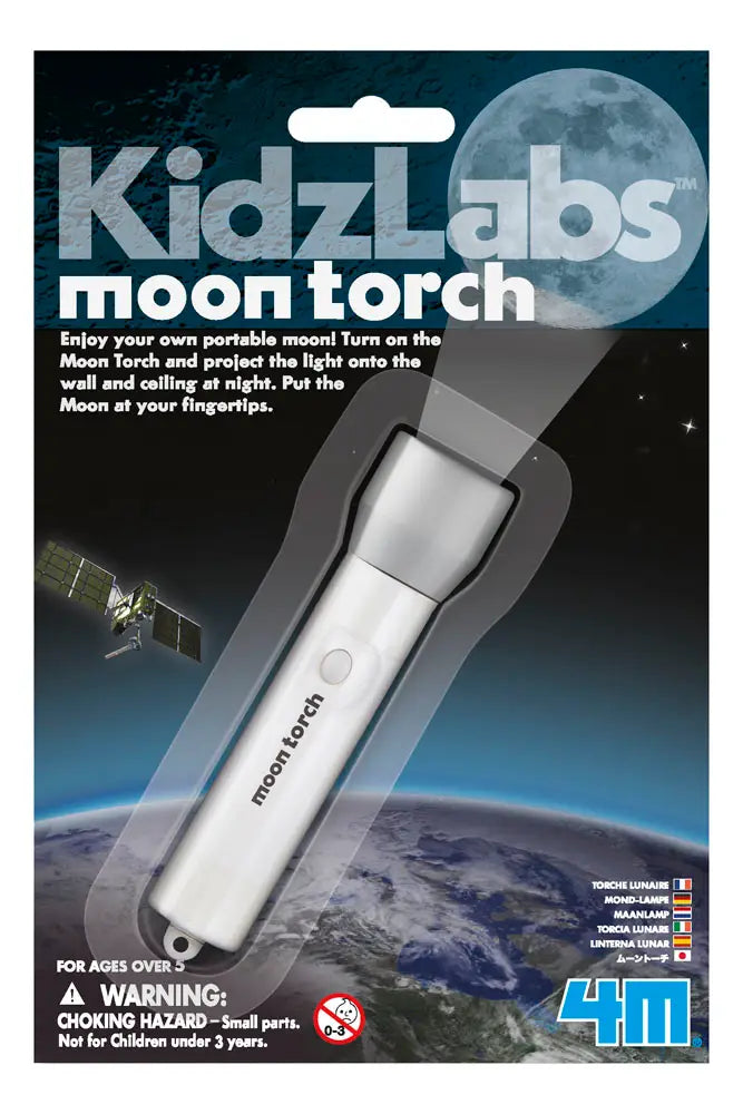 TOYSMITH 4M KIDZLAB MOON TORCH PROJECTOR ASTRONOMY SCIENCE STEM