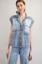 Load image into Gallery viewer, EASEL BUTTON DOWN WASHED DENIM SHIRT WASHED DENIM
