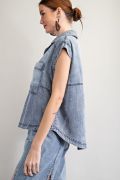 Load image into Gallery viewer, EASEL BUTTON DOWN WASHED DENIM SHIRT WASHED DENIM
