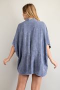 Load image into Gallery viewer, EASEL MINERAL WASHED LOOSE FIT TOP IN DENIM BLUE

