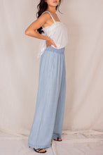 Load image into Gallery viewer, BEFORE YOU COLLECTION TENCIL WIDE LEG PANTS WITH A SHIRRED WAIST LT WASH
