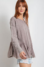 Load image into Gallery viewer, Long sleeve cotton slub mix rayon top
