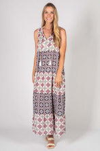 Load image into Gallery viewer, BEFORE YOU COLLECTION CONTRAST PRINT SLEEVELESS MAXI DRESS SAND
